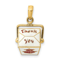 14K 3-D Enameled Moveable Chinese Take-Out Box Charm-K6807