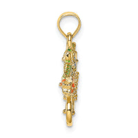 14K 3-D Multi-color Enamel flower Cart Charm-K6808