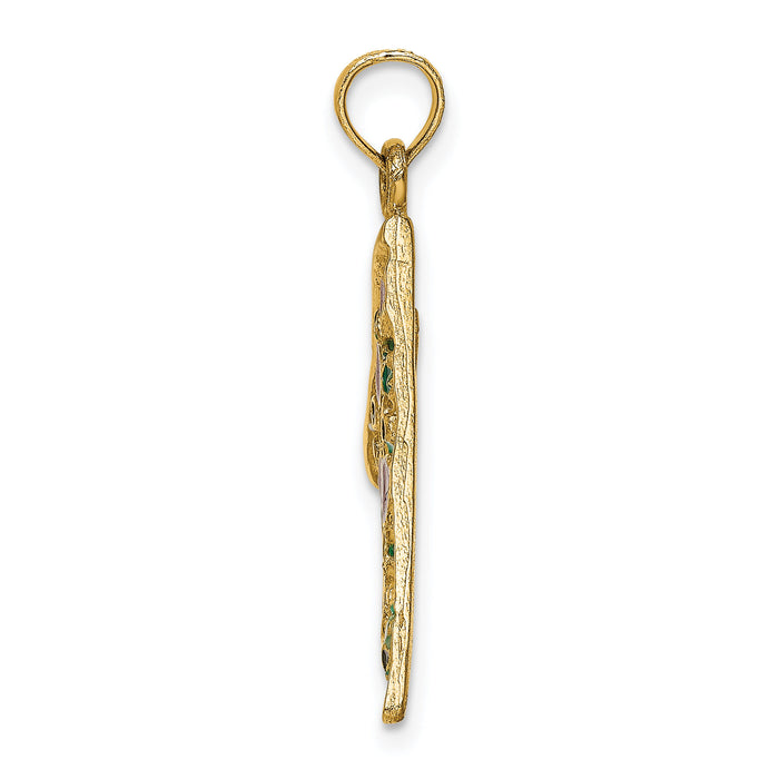 14K w/Enamel Large Pepperoni Pizza Slice-K6814