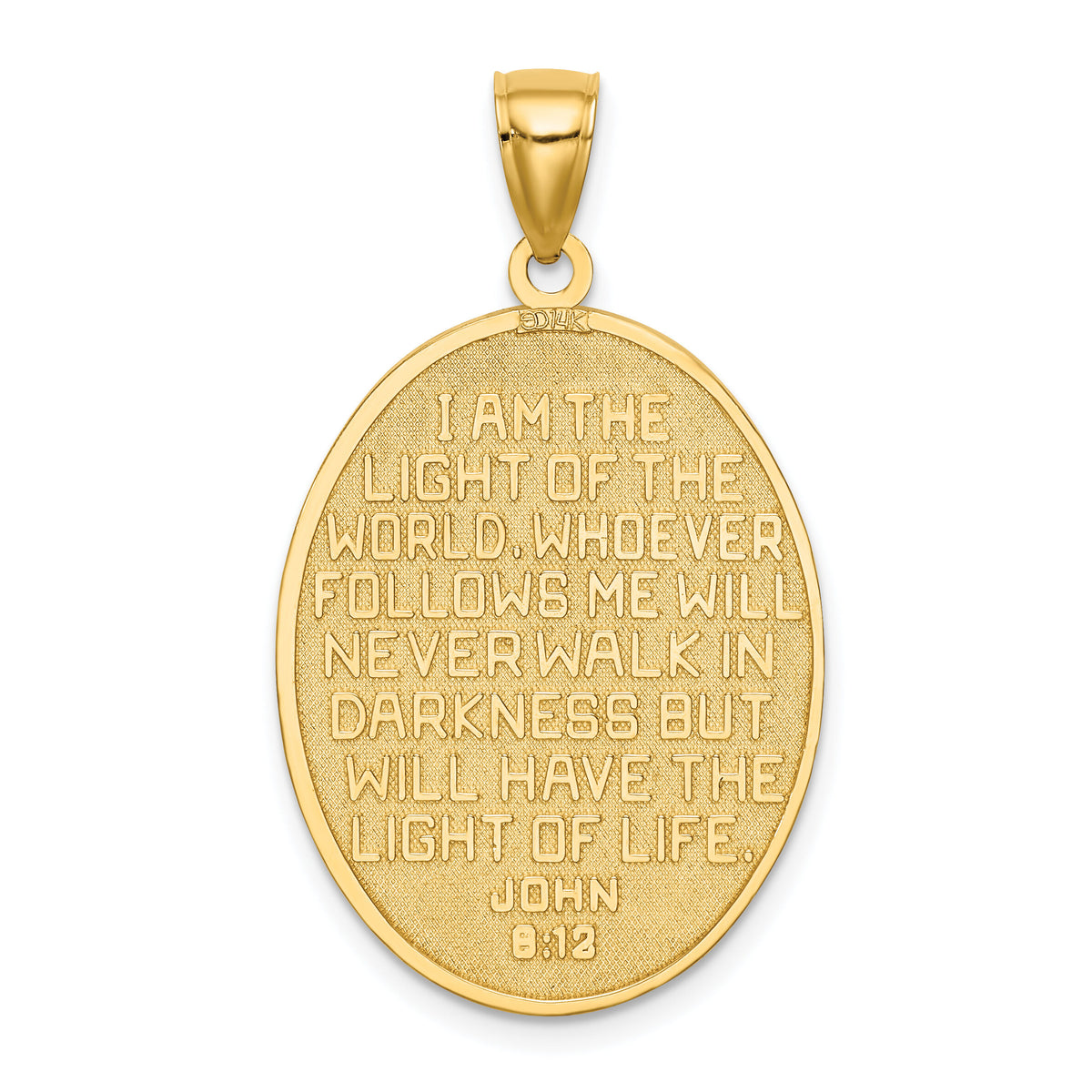 14K Enamel Lighthouse Pendant W/John 8:12 On Reverse-K6823