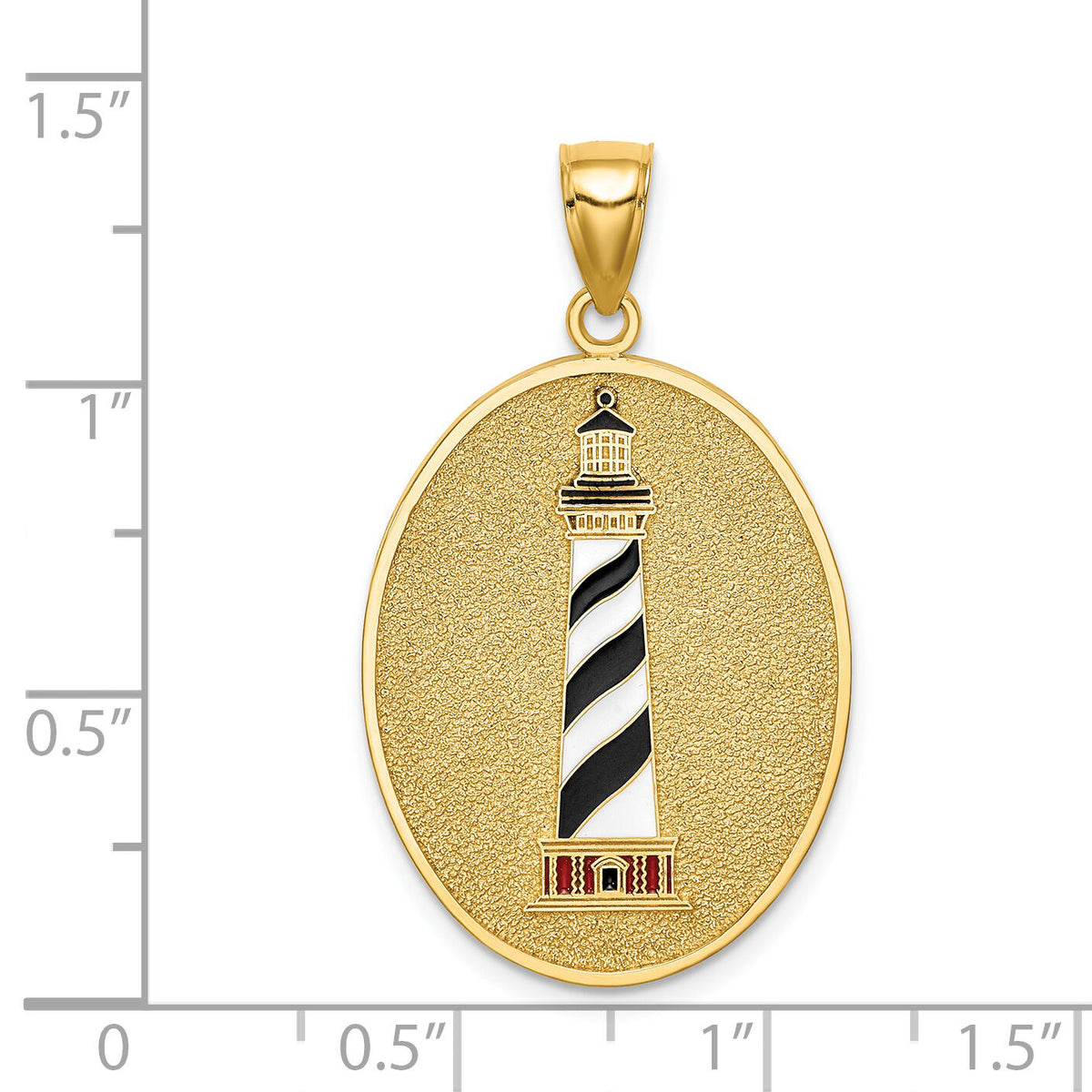 14K Enamel Lighthouse Pendant W/John 8:12 On Reverse-K6823