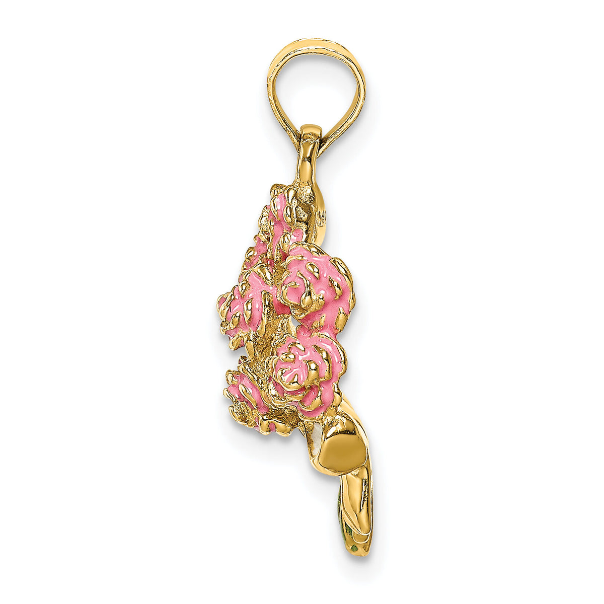 14K Enameled Bouquet of Pink Roses-K6824