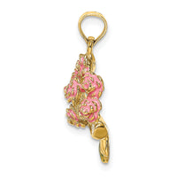 14K Enameled Bouquet of Pink Roses-K6824