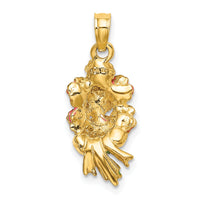 14K Enameled Bouquet of Pink Roses-K6824