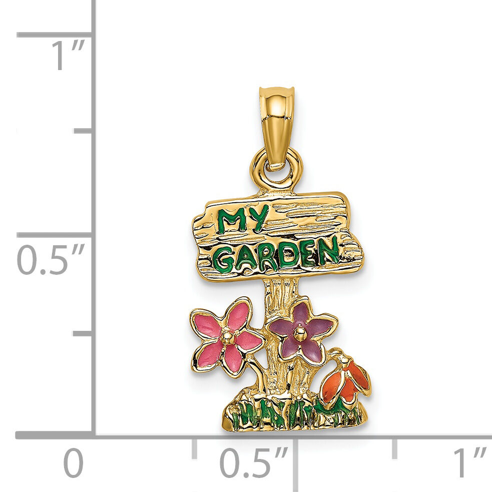 14K Multi Enamel MY GARDEN Post Flower Charm-K6827