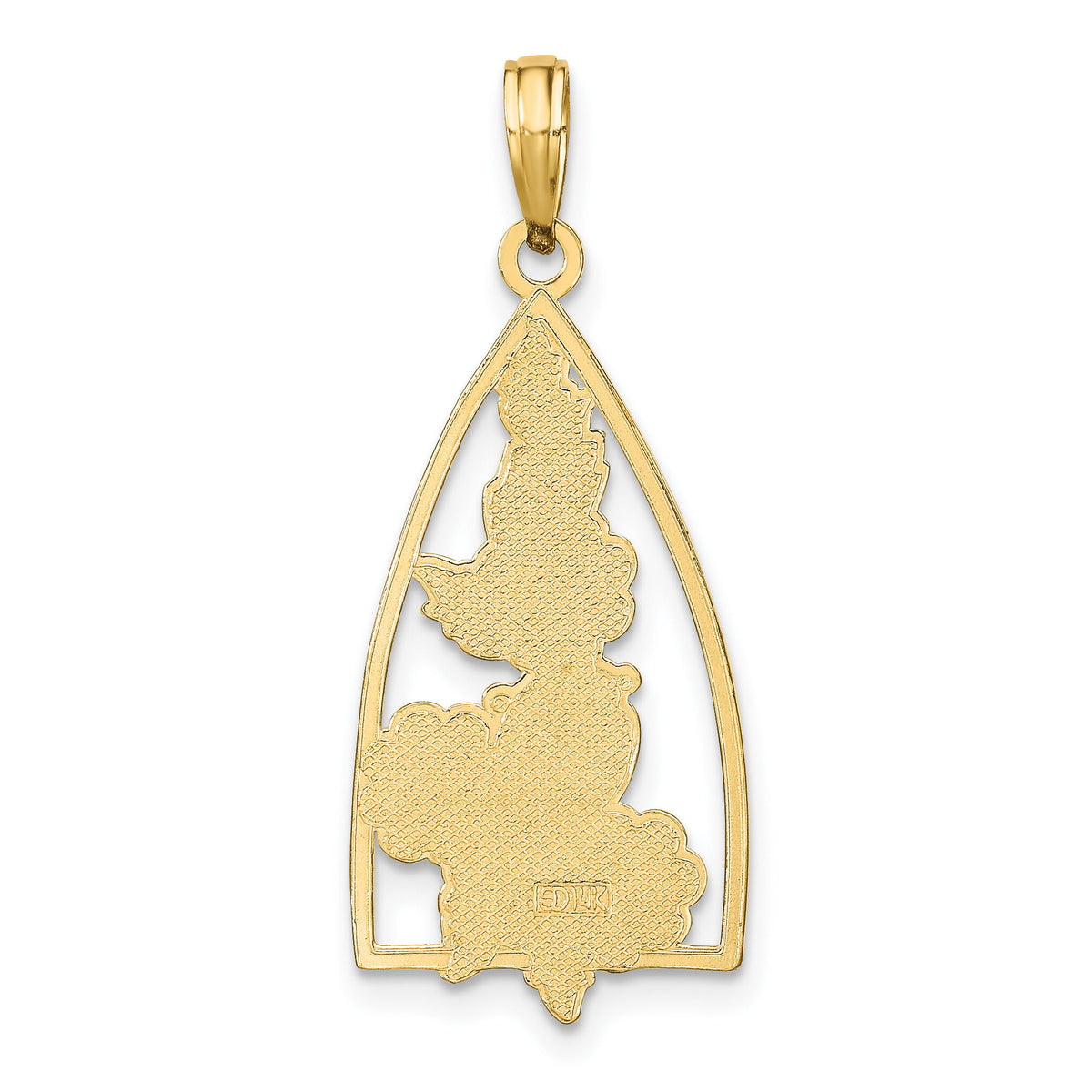 14K Enameled Ladybug and Flowers Triangle Pendant-K6834