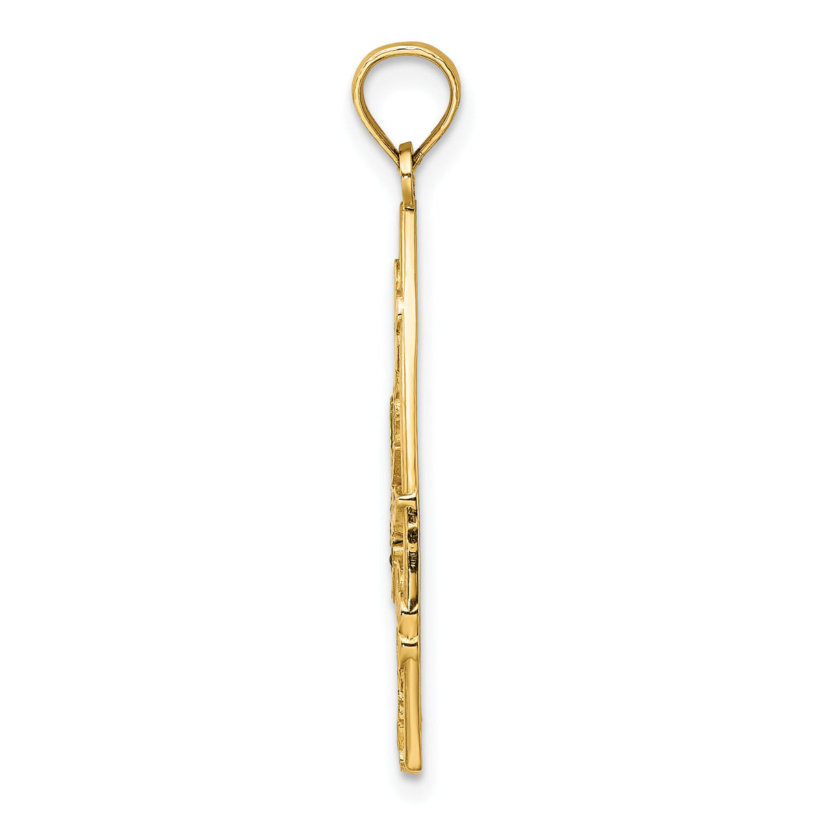14K Enamel Dragonfly and Flowers Triangle Charm-K6835