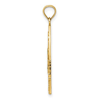 14K Enamel Dragonfly and Flowers Triangle Charm-K6835