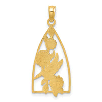 14K w/ Enamel Hummingbird and Flowers Charm-K6836
