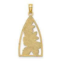 14K Enameled Bumblebee and Flowers Triangle Charm-K6837
