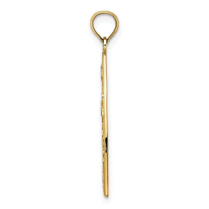 14K Enamel Panda Bear and Bamboo Charm-K6838