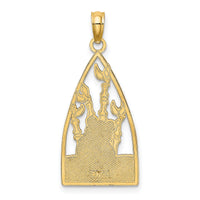 14K Enamel Panda Bear and Bamboo Charm-K6838