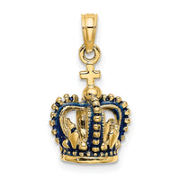 14K 3-D w/ Blue Enamel Crown Charm-K6841