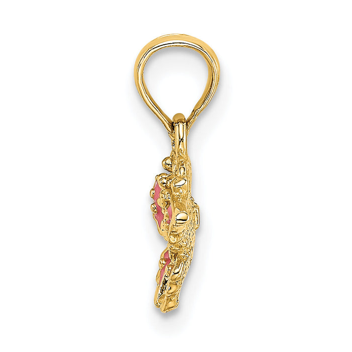 14K Enamel Mini Pink Butterfly Charm-K6845