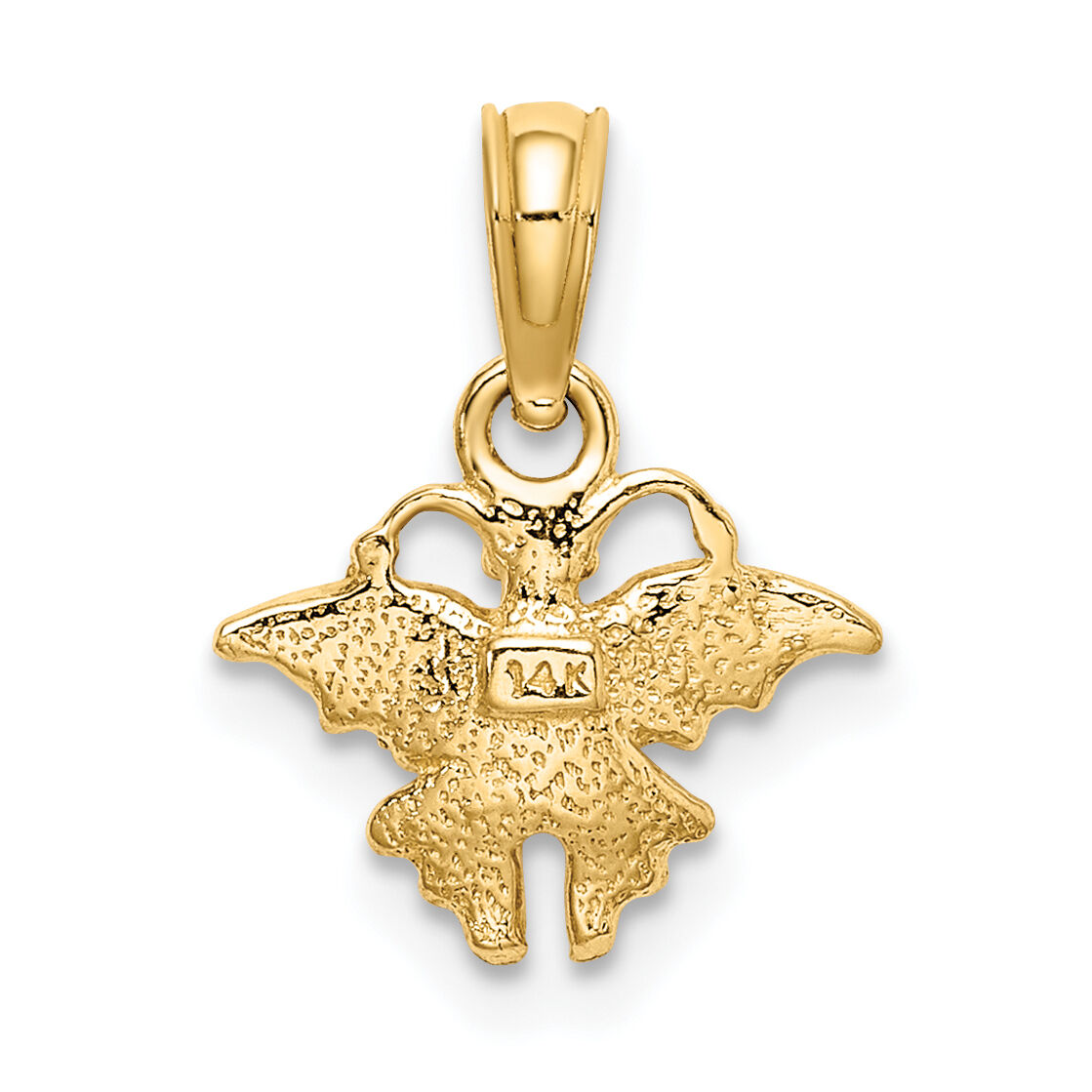 14K Enamel Mini Pink Butterfly Charm-K6845