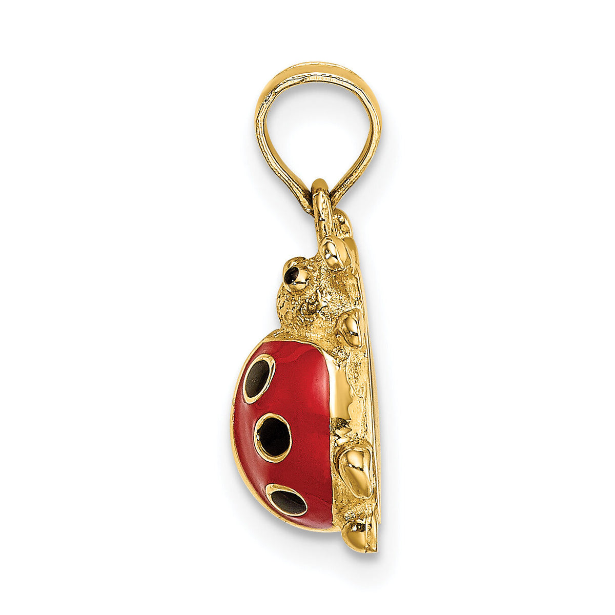 14K Red Enameled Ladybug Charm-K6846