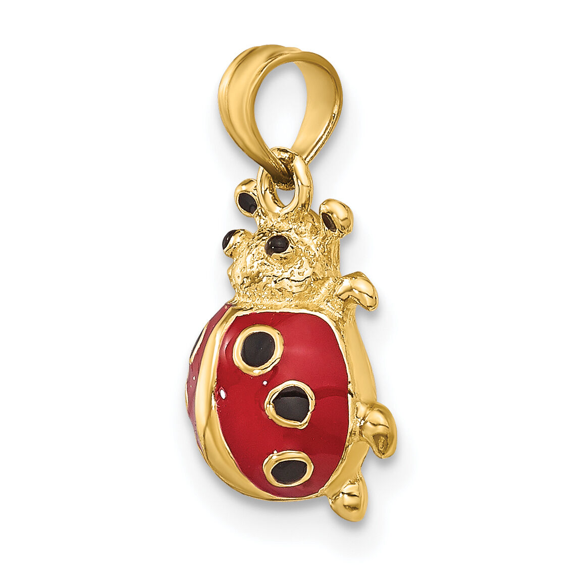 14K Red Enameled Ladybug Charm-K6846