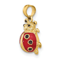 14K Red Enameled Ladybug Charm-K6846