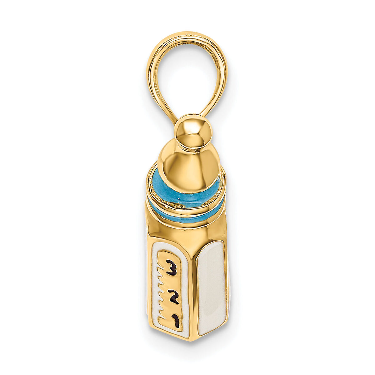 14K 3-D w/ Enamel Baby Bottle Charm-K6849