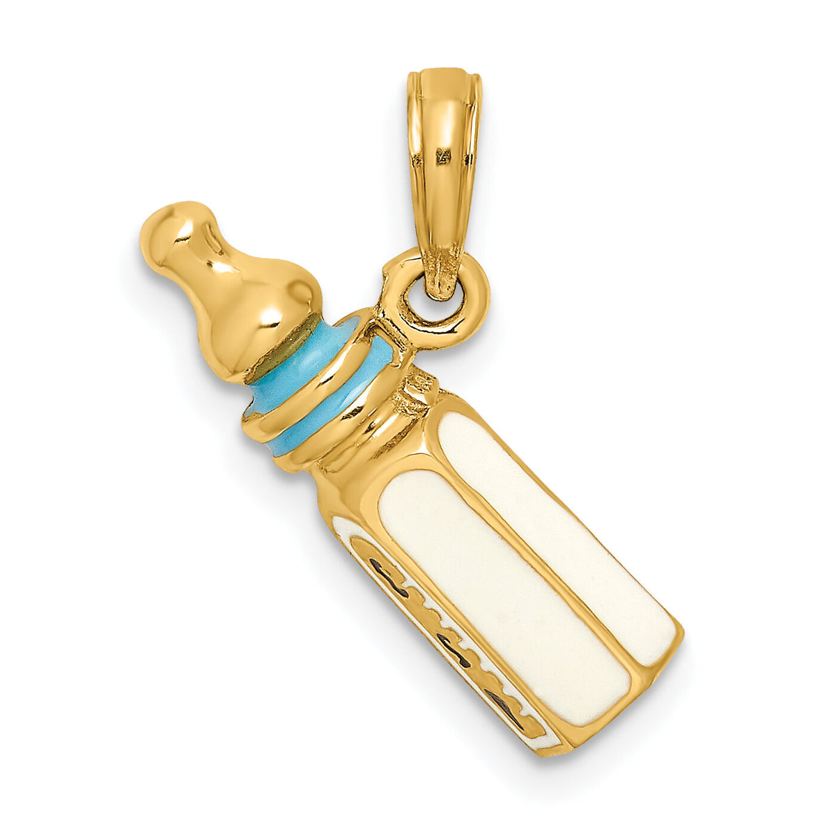 14K 3-D w/ Enamel Baby Bottle Charm-K6849