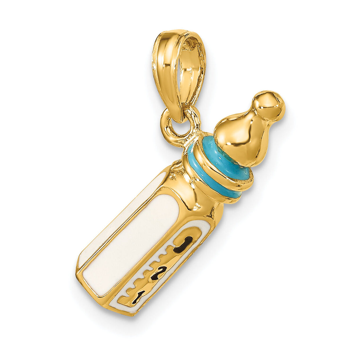 14K 3-D w/ Enamel Baby Bottle Charm-K6849