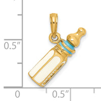 14K 3-D w/ Enamel Baby Bottle Charm-K6849