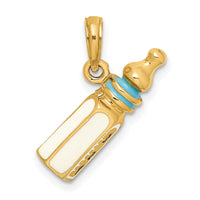 14K 3-D w/ Enamel Baby Bottle Charm-K6849