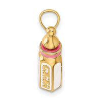 14K 3-D w/ Enamel Baby Bottle Charm-K6850