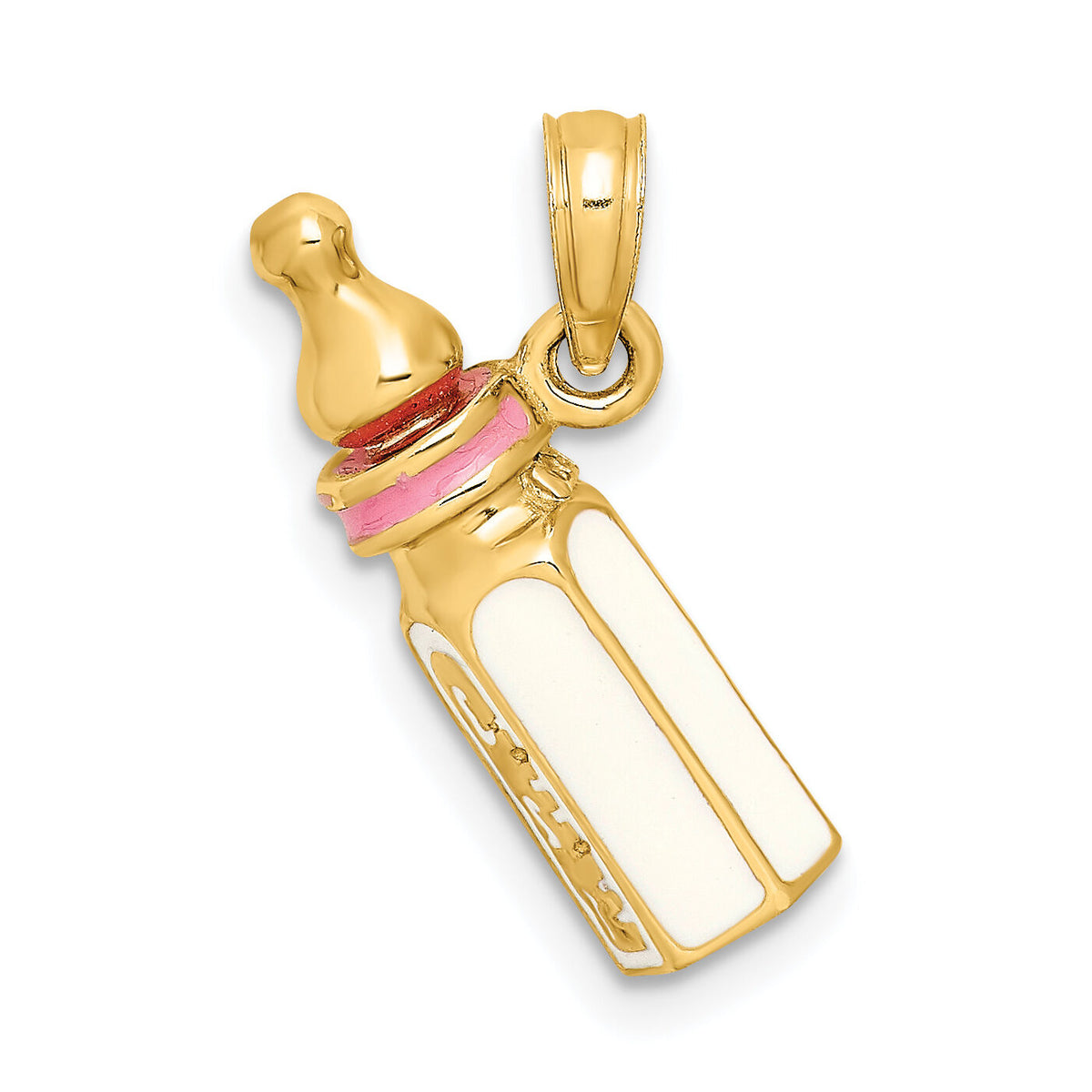 14K 3-D w/ Enamel Baby Bottle Charm-K6850