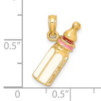 14K 3-D w/ Enamel Baby Bottle Charm-K6850