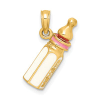 14K 3-D w/ Enamel Baby Bottle Charm-K6850
