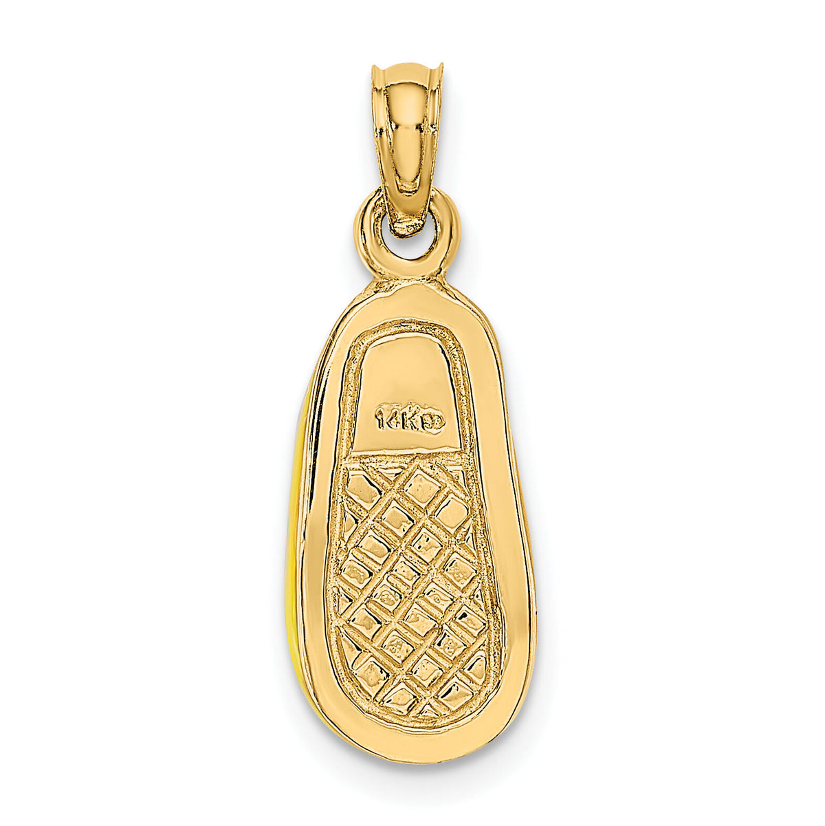 14K 3-D w/ Yellow Enamel Baby Shoe Charm-K6852