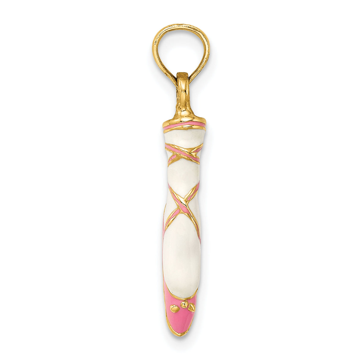 14K 3-D Enamel Ballet Shoe Charm-K6857
