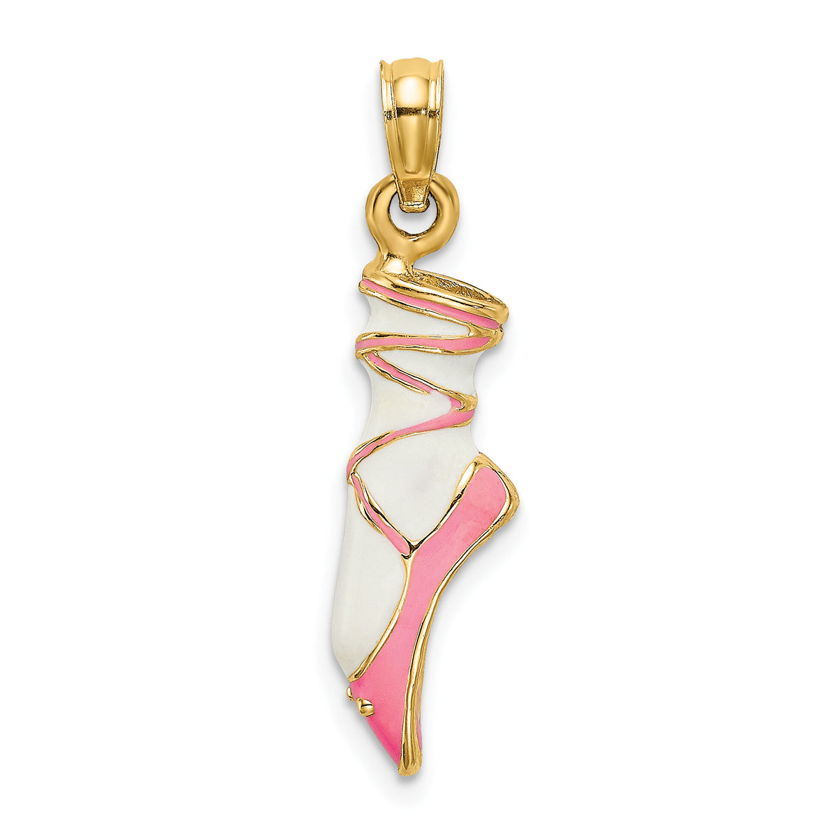 14K 3-D Enamel Ballet Shoe Charm-K6857