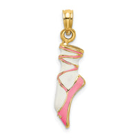 14K 3-D Enamel Ballet Shoe Charm-K6857
