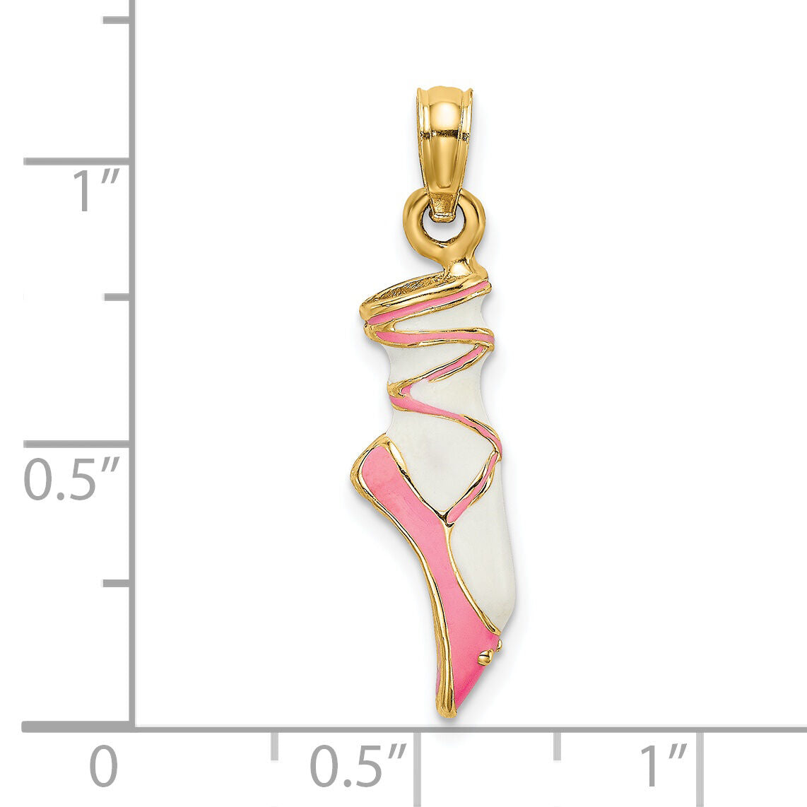 14K 3-D Enamel Ballet Shoe Charm-K6857