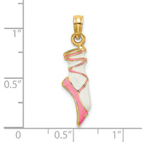 14K 3-D Enamel Ballet Shoe Charm-K6857