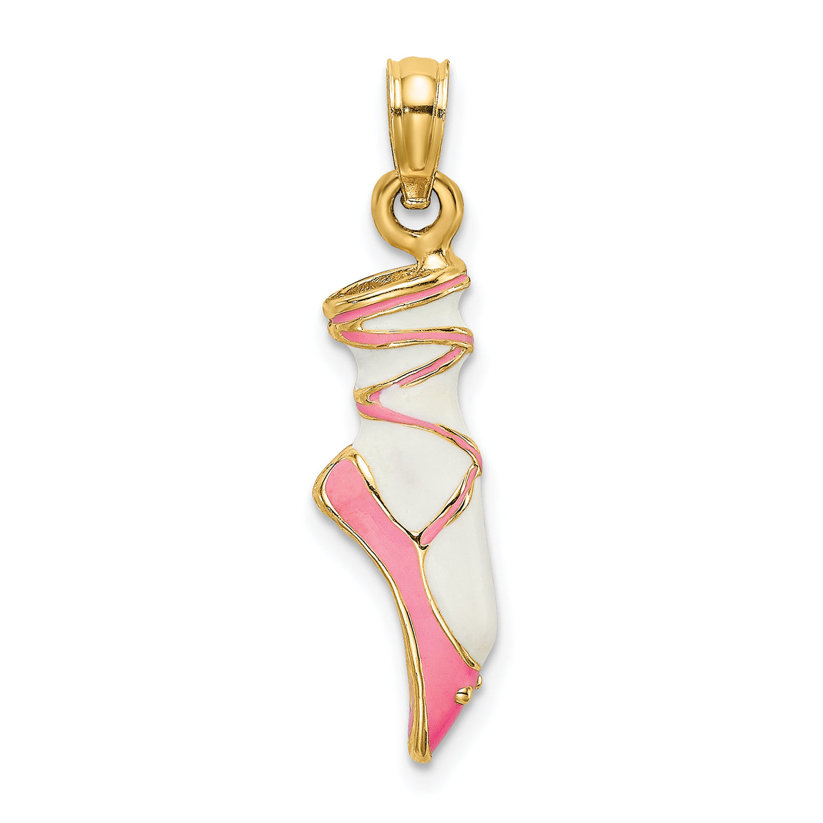 14K 3-D Enamel Ballet Shoe Charm-K6857