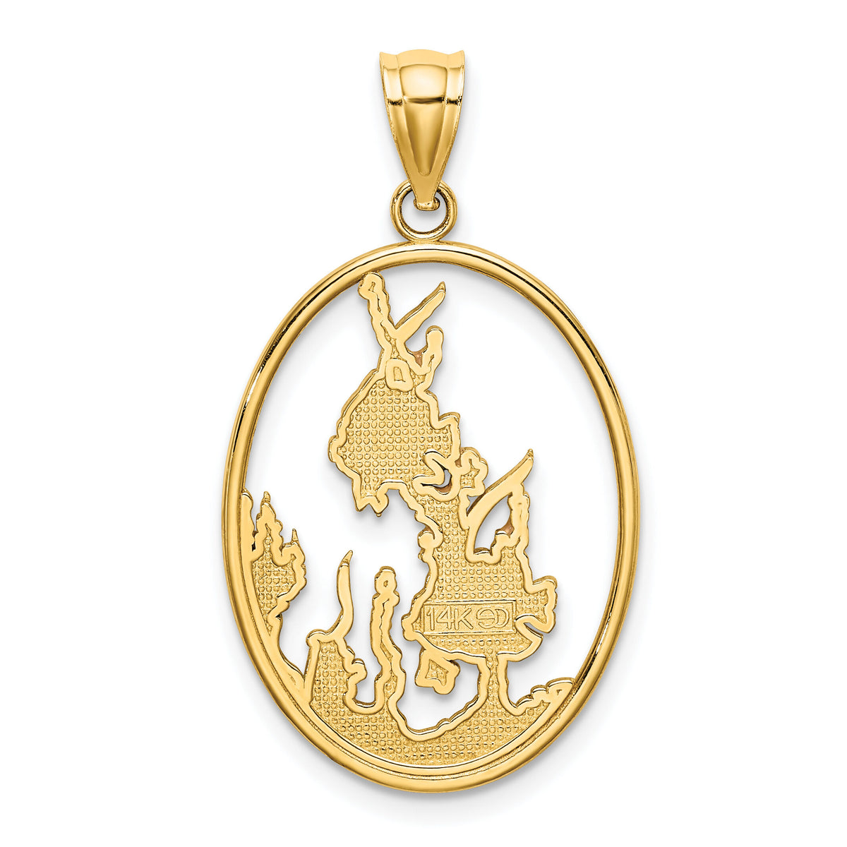 14K Enamel Angelfish In Underwater Scene Charm-K6865