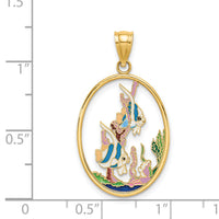 14K Enamel Angelfish In Underwater Scene Charm-K6865