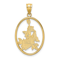 14K Enamel Yellow Butterfly in Oval Red Flower Charm-K6867