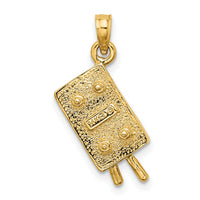 14K W/ Green Enamel 3-D Pool Table Charm-K6870