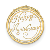 14K 3-D HAPPY ANNIVERSARY Cake w/Yellow Frosting Charm-K6872