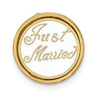 14K Polished Enameled JUST MARRIED 3-D Wedding Cake Pendant-K6873