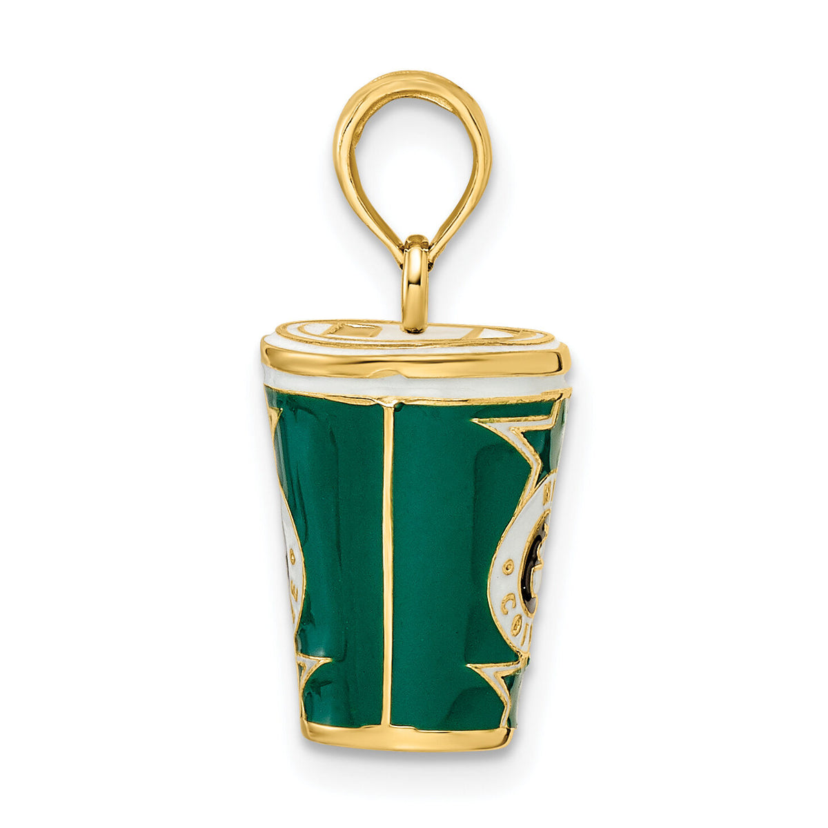14k 3-D Enameled Coffee Cup Charm-K6875