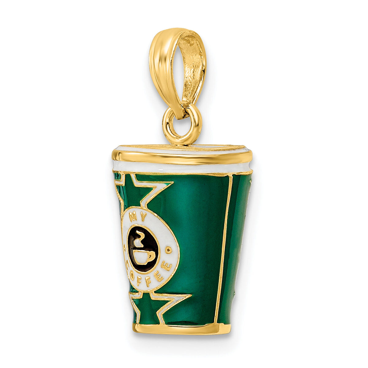14k 3-D Enameled Coffee Cup Charm-K6875