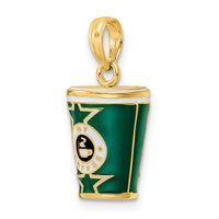 14k 3-D Enameled Coffee Cup Charm-K6875