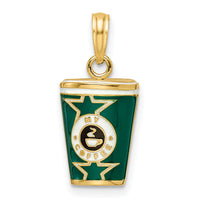 14k 3-D Enameled Coffee Cup Charm-K6875