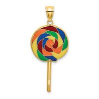 14K w/Multi-Color Enamel 3-D Lollipop Charm-K6882
