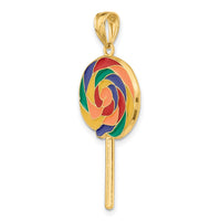 14K w/Multi-Color Enamel 3-D Lollipop Charm-K6882